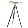 Antiqueex Vintage Shiny Brass Nautical Telescope Double Barrel Brass Finish Adjastable Wooden Tripod Floor Stand Nautical view 1