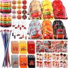 144 Pcs Firefighter Party Favors Fireman Themed Party Supplies Firemen Truck DIY Stickers Drawstring Bags Mini Notepads Silicone Wristbands Bracelets Keychain Button Pins Flexible Soft Pencil view 1