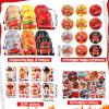 144 Pcs Firefighter Party Favors Fireman Themed Party Supplies Firemen Truck DIY Stickers Drawstring Bags Mini Notepads Silicone Wristbands Bracelets Keychain Button Pins Flexible Soft Pencil view 2