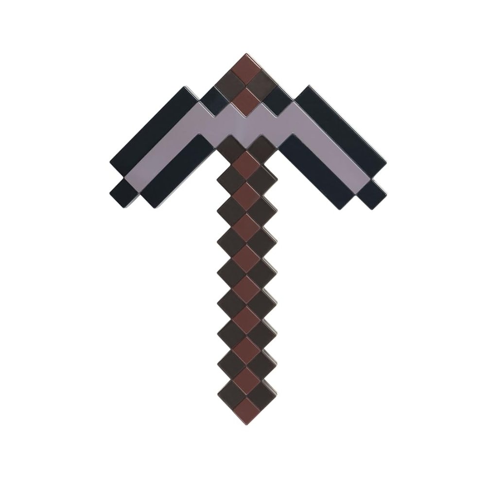 Minecraft Netherite Pickaxe Costume Accessory, Official Plastic Dress Up Prop, One Size