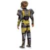 Disguise B127 Transformers One Costume, Official Transformers Animated Movie Bumblebee Muscle Costume for Kids, Child Size (10-12) view 2