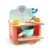 DJECO - Kitten Stove Playset for Toddlers - Role Play - Ages 18 Months and Up - Pretend Cooking in Play Kitchen - Compact and Portable - Includes Cooker, Saucepan, Spoon, Salt Shaker view 1