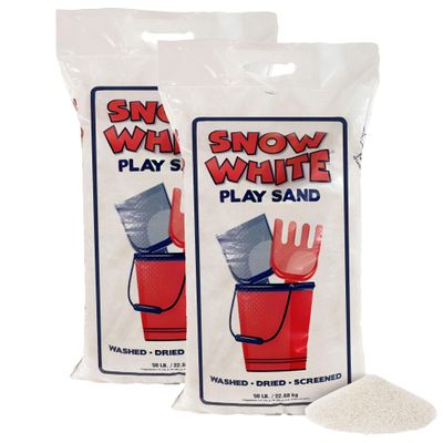 U.S. Silica 2 Pack Large 50 Pound Play Sand, Finely Graded, Fully Washed and Easy to Use for Children's Art, Trays, and Sandbox