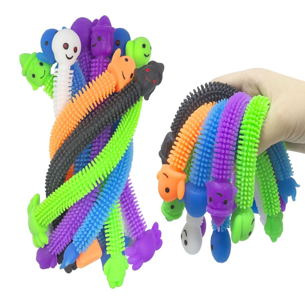 24 Pack Halloween Stretchy Strings Sensory Fidget Toys Pack Great for Kids Students Stress Relief and Anti-Anxiety Toys Assortment Halloween Party Favors (Halloween)