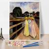 DIY Oil Painting Kit,Three Girls On The Jetty Painting by Edvard Munch DIY Oil Painting Paint by Number Kits view 1