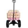 CEMKAR Outdoor Sport All Terrain Pulling Wagon With Removable Wooden Side Panels, Air Tires, Big Foot Panel, Sturdy Steel Bed for Kids' Pull-Along (Pink) view 2