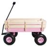 CEMKAR Outdoor Sport All Terrain Pulling Wagon With Removable Wooden Side Panels, Air Tires, Big Foot Panel, Sturdy Steel Bed for Kids' Pull-Along (Pink) view 3