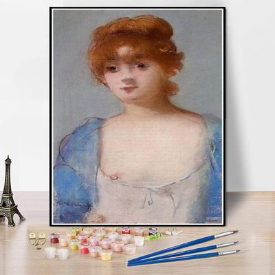 DIY Oil Painting Kit,Young Woman in A Negligee Painting by Edouard Manet DIY Oil Painting Paint by Number Kits
