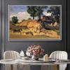 DIY Oil Painting Kit,Trees and Rocks at La Serpentara Painting by Camille Corot DIY Oil Painting Paint by Number Kits view 3