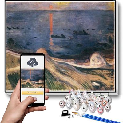 DIY Oil Painting Kit,The Mystery of A Summer Night Painting by Edvard Munch DIY Oil Painting Paint by Number Kits