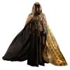 HOMELEX Black Witch Velvet Cloak Halloween Hooded Cape Queen King Robe Outfit Renaissance Medieval Costume view 1