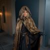 HOMELEX Black Witch Velvet Cloak Halloween Hooded Cape Queen King Robe Outfit Renaissance Medieval Costume view 2