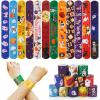 hexiaoxiao Halloween Slap Bracelets for Kids Halloween Party Favors Friendship Bracelets Bulk for Halloween Party Supplies Snap Bracelet Gifts Classroom Prizes Exchanging Gifts (72) view 3