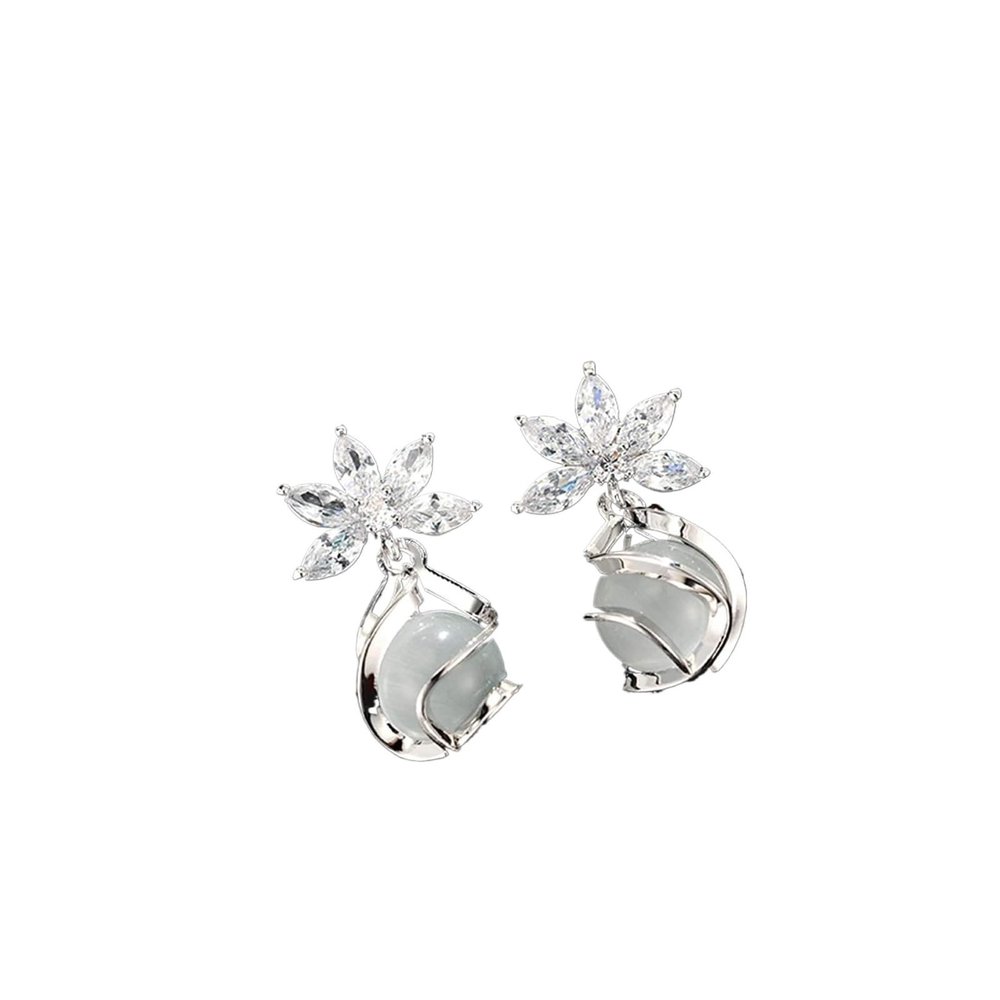 NTIYOU Earrings Earrings Pure Silver Earrings New Net Red Pearl Earrings Female Temperament Long Wild Earrings High Sense Earrings Dangle Hoop (Color : B, Size : B)