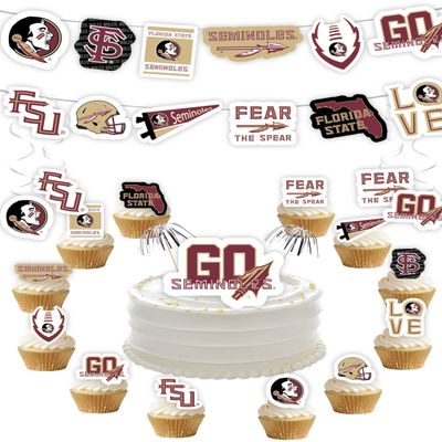 FSU Party Supplies for Football, Birthday Gift, Graduation Party Banner and Cake Toppers (42 Pieces) (Florida State Seminoles)