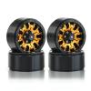 Lifehead 4PCS Aluminum 1.9 Inch Beadlock Wheels CNC Machined for 1/10 RC Crawler Car TRAXXAS TRX4 TRX6 Axial SCX10 90046 90047 SCX10 III AXI03007 Tamiya CC01 D90 D110,Red&Golden view 1
