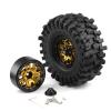 Lifehead 4PCS Aluminum 1.9 Inch Beadlock Wheels CNC Machined for 1/10 RC Crawler Car TRAXXAS TRX4 TRX6 Axial SCX10 90046 90047 SCX10 III AXI03007 Tamiya CC01 D90 D110,Red&Golden view 3