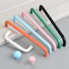 Simple Solid Kitchen Cabinet Handles Wardrobe Door Drawer Cabinet Curved Handles For Furniture Room 1Pcs (Color : Green 192mm) view 1