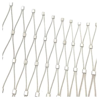 LXBAMKEA Stainless Steel Wire Rope Net, Flexible Cable Mesh for Kindergarten Play Equipment, Impact Resistance Garden Farm Decor Protection Boundary Fence, Anti-Fall Net (Color : Silver, Size : 5x10