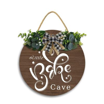 12x12In Little Babe Cave Door Sign,Toddler Kids Bedroom Living Room Hanging Sign,Woodland Baby Playroom Wall Decor,Gifts for Newborn Baby, New Mom Parents