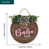 11x11In Little Babe Cave Door Sign,Toddler Kids Bedroom Living Room Hanging Sign,Woodland Baby Playroom Wall Decor,Gifts for Newborn Baby, New Mom Parents view 2