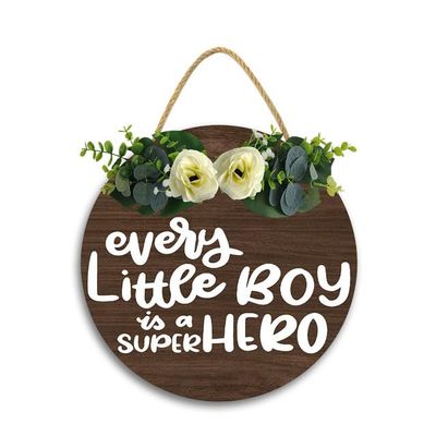 11x11In Funny Babe Cave Door Sign,Little Baby Room Decor Bedroom Wall Decor,Round Wood Design Perfect for Home Wooden Door Hanger for Baby Room, Nursery, Front Door