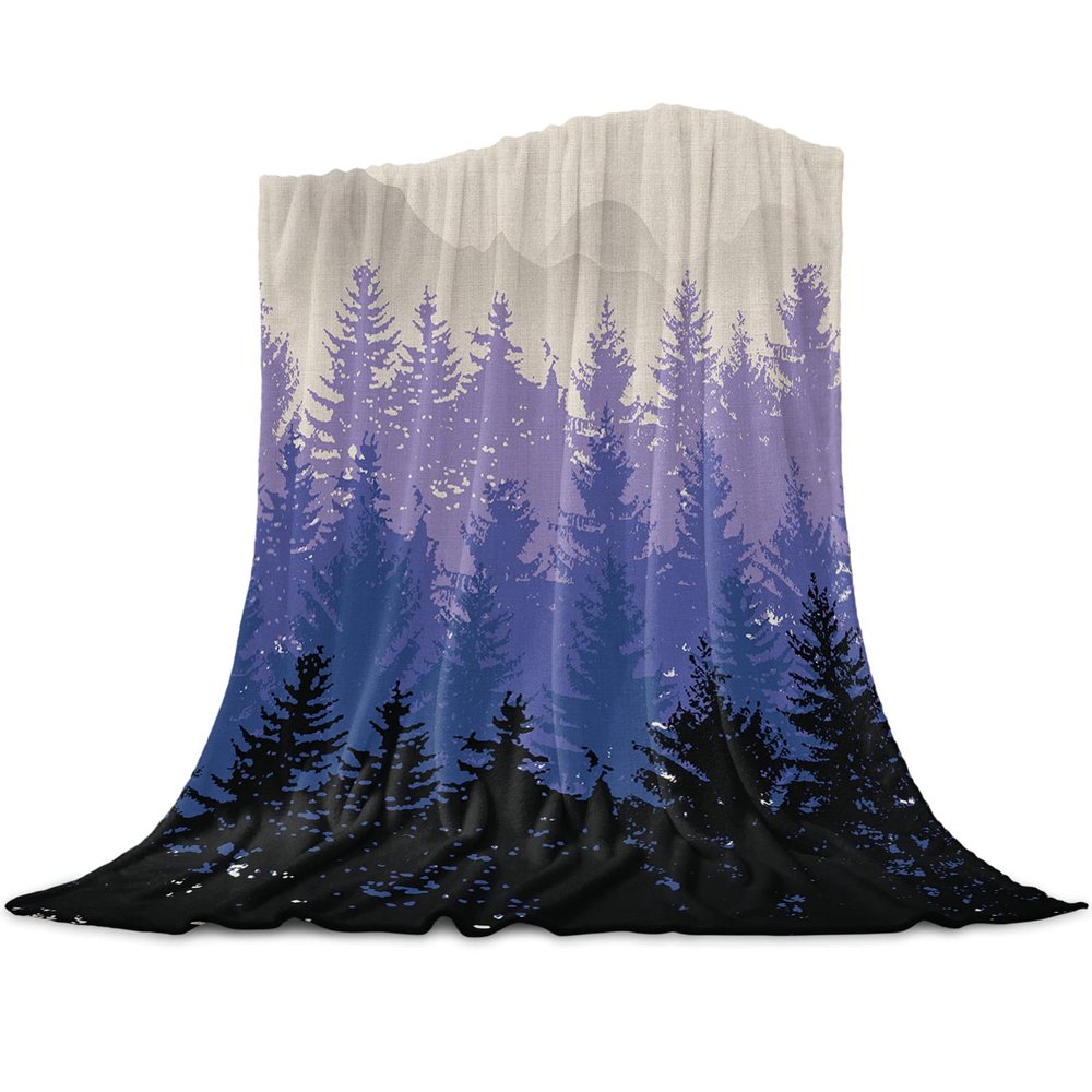 Baby Blanket Flannel,Forest Purple Tree Plant Fall Cozy Throw Blankets for Newborn Infant and Toddler, Super Soft and Warm Receiving Baby Blanket for Crib Stroller 40" x 60"