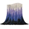 Baby Blanket Flannel,Forest Purple Tree Plant Fall Cozy Throw Blankets for Newborn Infant and Toddler, Super Soft and Warm Receiving Baby Blanket for Crib Stroller 40" x 60" view 1