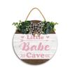 12x12In Little Babe Cave Door Sign,Toddler Kids Bedroom Living Room Hanging Sign,Woodland Baby Playroom Wall Decor,Gifts for Newborn Baby, New Mom Parents view 1