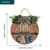 12x12In Little Man Babe Cave Door Sign,Baby Boys Room Wall Decor Farmhouse Rustic Wall Art Wooden Sign,Round Door Hanging Sign Decor for Baby Home Bedroom Living Room view 2