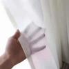 HooHero Simple Cotton Linen Thickened Solid Color Sheer Curtains Voile Gauze Panel Nordic Smooth Rod Pocket Style Drapes for Dining Room Bedroom Kitchen(1 Panel, W 52 x L 102 inch, White) view 1