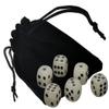 Cyber-Deals Dice Rolling Tray Portable Folding Black Felt Mat + (6) Pip Dot Dice with Velvet Pouch Bundle Set (16mm Glow, Rounded) view 3