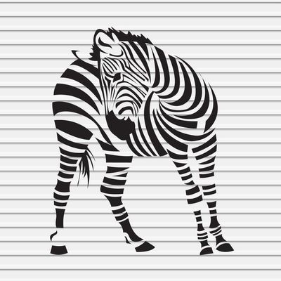 Zebra Vinyl Decals Stickers for Walls Car Window Laptop Tumbler Cafe Bar Shop Store Boys Girls Kids Nursery Room Decor Print Stripes Head Face Cartoon Cute Silhouette YASVG18873