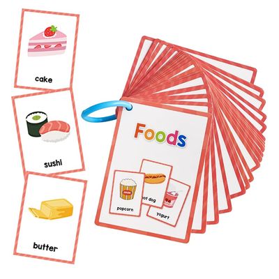 Lachilly Foods English Words Learning Flashcards, High Frequency Words, Beginning Reading, Kindergarten to 1st Grade, ESL Teaching Materials, Autism Learning Materials, Vocabulary Building, 20 Cards,