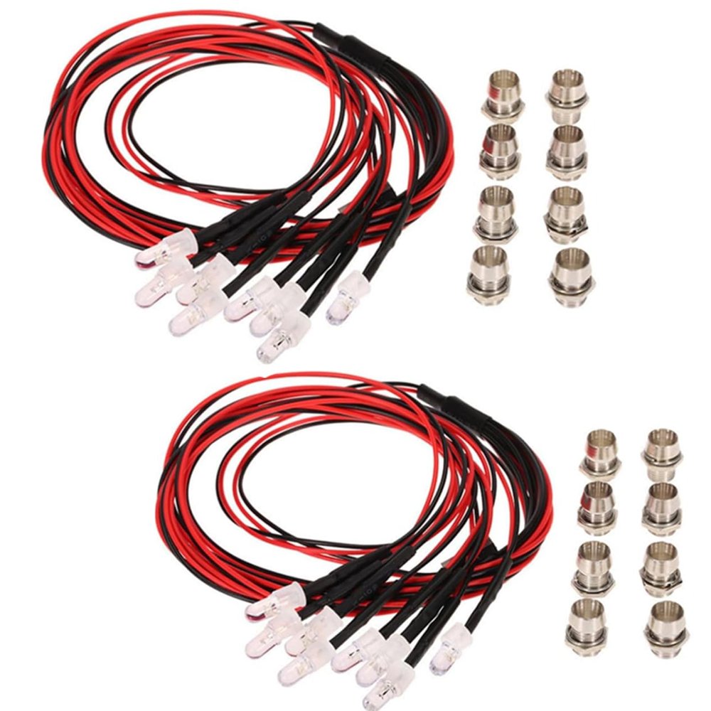 2 Sets RC 8Leds LED Light Kit Accessories RC Headlights/Taillight Kit Accessories for 1/10 1/8 Modes for Tamiya ARRMA HSP Redcat Axial SCX10 RC Cars