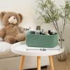 MiniArk Small Storage Baskets for Organizing | Closet Organizer Bins | Shelf Toy Basket | Woven Rope Baskets | Cube Decorative Box | Shallow Basket | 11.5x7.5x4.7 | 3 Packs Green view 2