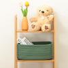 MiniArk Small Storage Baskets for Organizing | Closet Organizer Bins | Shelf Toy Basket | Woven Rope Baskets | Cube Decorative Box | Shallow Basket | 11.5x7.5x4.7 | 3 Packs Green view 4