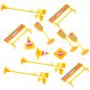 KONTONTY Construction Cake Topper Set with Road Signs and Road Block Decorations 2.5 Inch Plastic Cake Ornaments for Birthday and Party Baking view 1