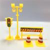 KONTONTY Construction Cake Topper Set with Road Signs and Road Block Decorations 2.5 Inch Plastic Cake Ornaments for Birthday and Party Baking view 2