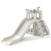 5 in 1 Toddler Slide, Extra-Long Kids Slide for Toddlers Age 1+ with Basketball Hoop and Ball, Storage Space, Indoor Outdoor Slide Playset Toddler Playground Climber Playset, Grey view 1