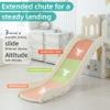 5 in 1 Toddler Slide, Extra-Long Kids Slide for Toddlers Age 1+ with Basketball Hoop and Ball, Storage Space, Indoor Outdoor Slide Playset Toddler Playground Climber Playset, Grey view 4