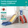 5 in 1 Toddler Slide, Extra-Long Kids Slide for Toddlers Age 1+ with Basketball Hoop and Ball, Storage Space, Indoor Outdoor Slide Playset Toddler Playground Climber Playset, Colourful view 2