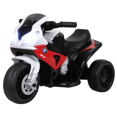 Aosom 6V Kids Motorcycle Licensed BMW, Toddler Motorcycle with Headlight, Music, 3 Wheeled Electric Motorcycle for Kids, Gift for Boys & Girls, Red