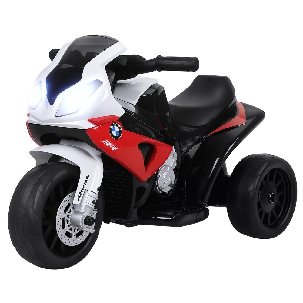 Aosom 6V Kids Motorcycle Licensed BMW, Toddler Motorcycle with Headlight, Music, 3 Wheeled Electric Motorcycle for Kids, Gift for Boys & Girls, Red