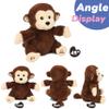 Hopearl Clapping Monkey Interactive Musical Stuffed Animal Singing Plush Toy Adorable Electric Animate Gifts for Kids, Brown, 11'' view 3