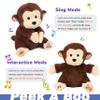 Hopearl Clapping Monkey Interactive Musical Stuffed Animal Singing Plush Toy Adorable Electric Animate Gifts for Kids, Brown, 11'' view 4