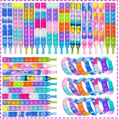 102PCS Pop Bracelet Party Favors Fidget Bracelet It Birthday Party Favors for Kids Goodie Bags Stuffers Classroom
