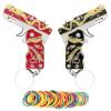 2pcs Rubber Band Gun Toy Mini Golden Dragon Metal Foldable Keychain: Creative and Fun Outdoor Party with Colored Rubber Bands view 1
