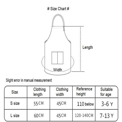 Cooktaitai Kids Apron And Chef Hat And Sleeves Set Children Chef Apron Cute Girls Boys For Cooking Baking Painting, Brown, Large