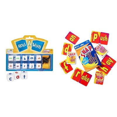 Junior Learning Roll a Word Develop Spelling and Word Formation Dice, Multi & Learning Resources Snap It Up! Phonics & Reading Card Game, Homeschool,Reading Game, 90 Cards Included, Ages 6+